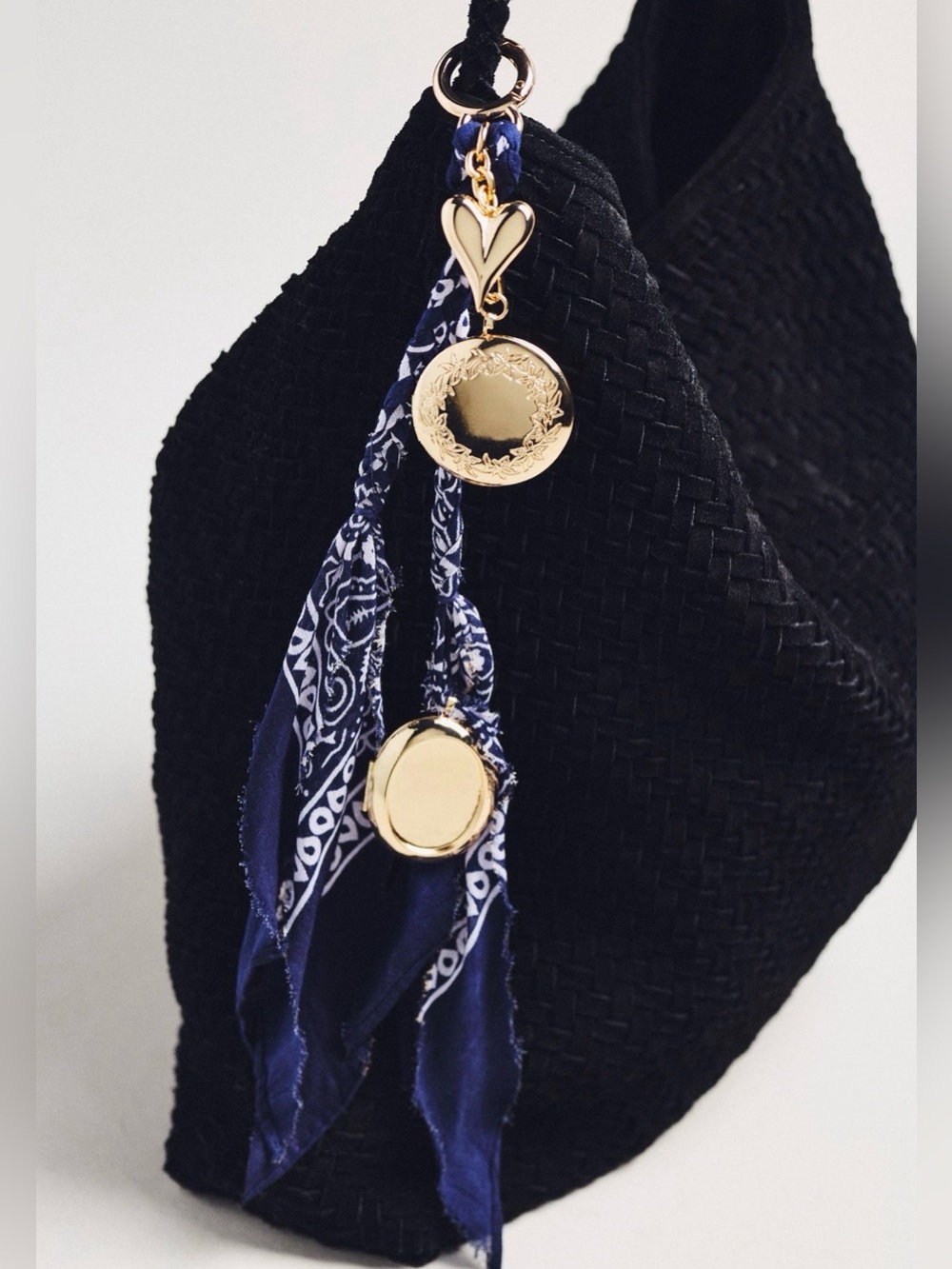 NEW Anthropologie Heritage Bow Bag Charm Navy blue